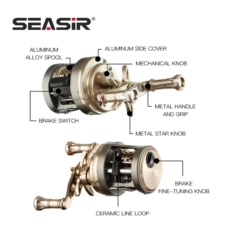 SEASIR JH All METAL Drum Baitc - đánh giá và giá Abu Garcia Reel Max
